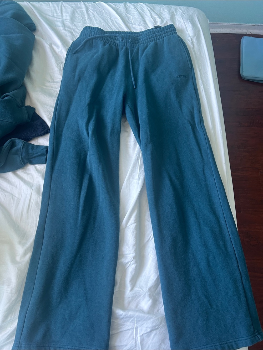 Aritzia Teal Wide-Leg Sweatpants - Casual Drawstring Boyfriend Fit